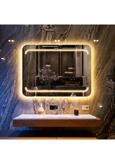 Recta Günışığı Kumlamalı Lavabo & Banyo Aynası Dokunmatik Sensörlü 65 X 90 Cm