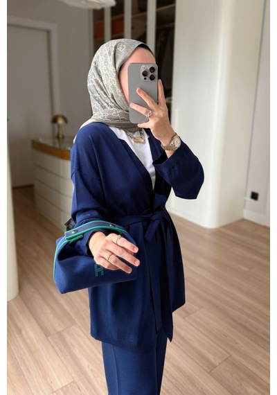 Ka Hijab Premium Hırkalı Rayon Takım - Lacivert
