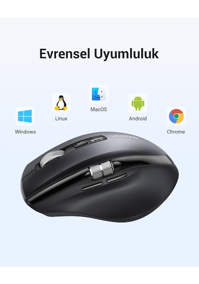 Ugreen Ergonomik 5000 Dpı Sessiz Kablosuz Wireless Mouse, Siyah , 45792 Bluetooth 54