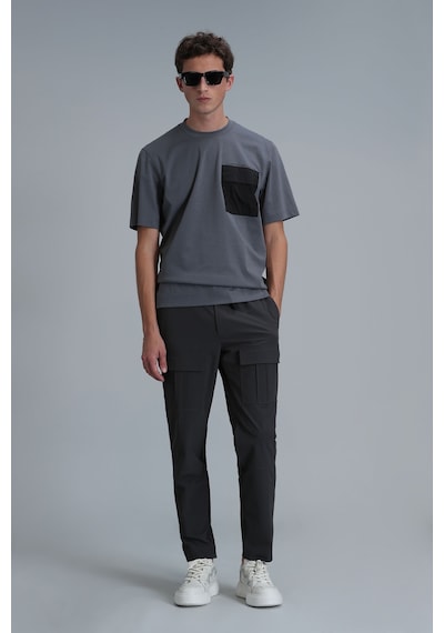 Lufian Lıam Modern Grafik T- Shirt Gri Gri 111020209100150 Gri