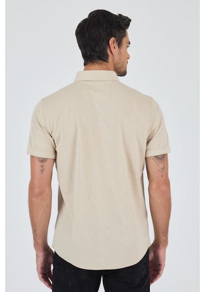 İmza Bej Kısa Kol Düz Örme Düğmeli Yaka Cepsiz Pamuklu Classic Slim Fit Gömlek 1004250155 591 Bej İmza Bej Kısa Kol Düz Örme Düğmeli Yaka Cepsiz Pamuklu Classic Slim Fit Gömlek 1004250155 591 Bej