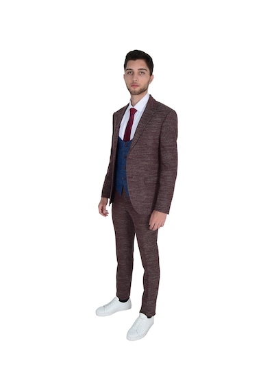 Cengiz İnler Kumlu Desen Yelekli Erkek Takım Elbise 001