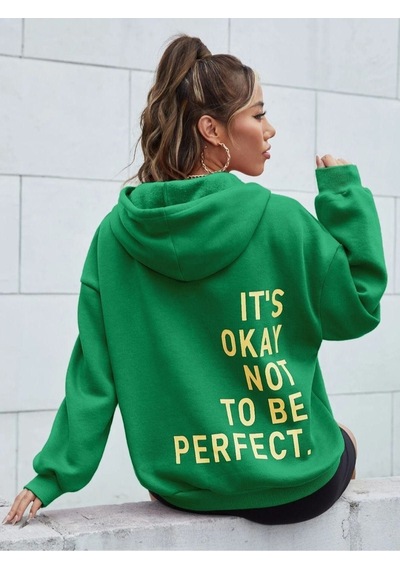 Altamira Unisex Its Okey Baskılı Oversize Kapüşonlu Sweatshirt 001