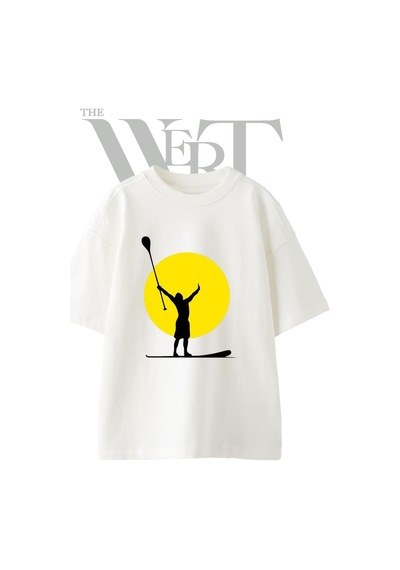 Thewert Sup Siluet Tasarım Baskılı Ünisex Beyaz Oversize T-shirt
