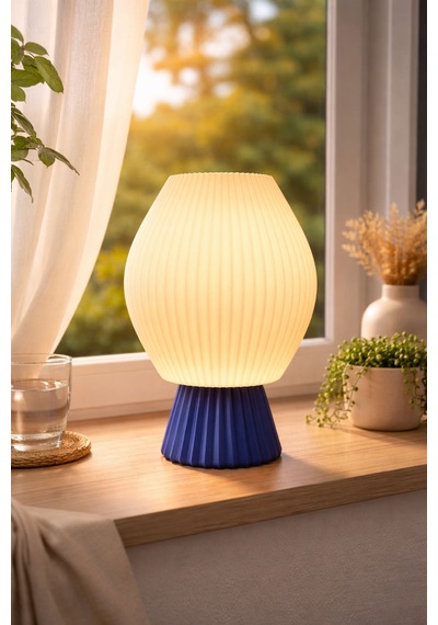Neolab Lumina Fluted Masa Lambası Beyaz - Lacivert Çok Renkli