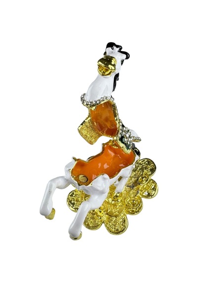 Şahlanan At Biblo 10 10 CM Beyaz Gold Taş Detaylı Şahlanan At Biblo 10 10 CM Beyaz Gold Taş Detaylı