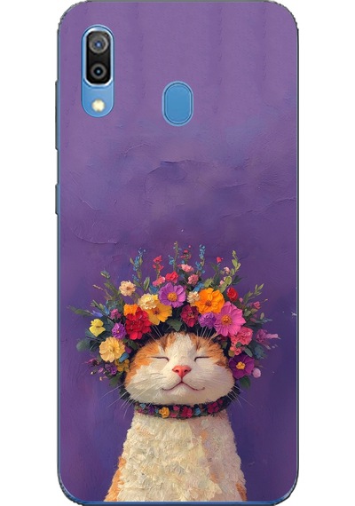 Samsung Galaxy A20-a30 Uyumlu Frida Catlo Kedi Baskılı Silikon Kılıf Renkli