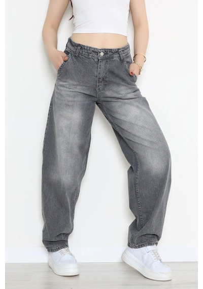 Modi Yan Cep Baggy Kot Pantolon Füme - 32876.2059. Altın - Siyah