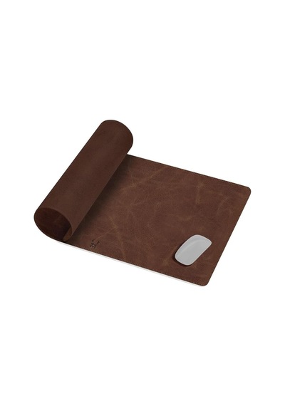 Modica Hobart - Hakiki Deri Masa Matı / Deri Oyuncu Mouse Pad / Yazı Masası Altlığı 75x34 Cm Kahverengi