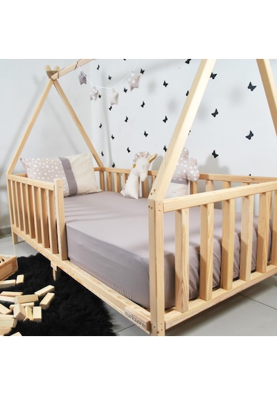 Markaawm Markaawm Montessori Çocuk Yatak Çam Karyola Çadır Derya 90X190 Akçaağaç