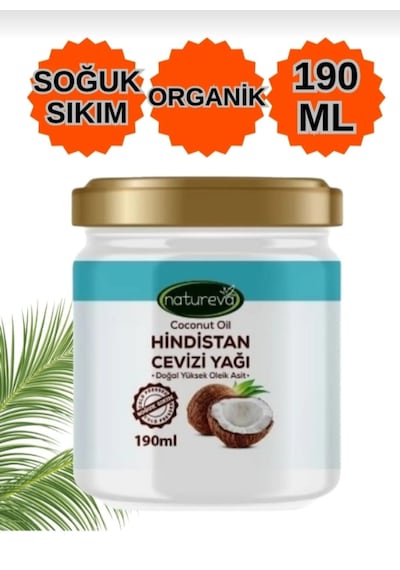 Natureva Organik Hindistan Cevizi Yağı Organik Sertifikalı 190 Ml
