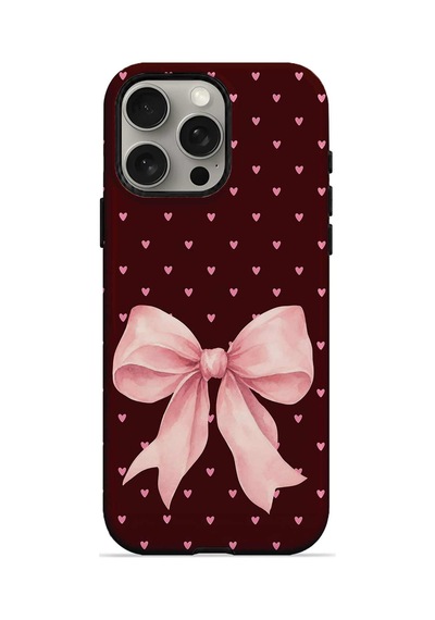 Velvoria Valestra Blush Heart Bow Apple iPhone Uyumlu 15 Pro Darbe Korumalı Kılıf Valestra Select - Blush Heart Bow