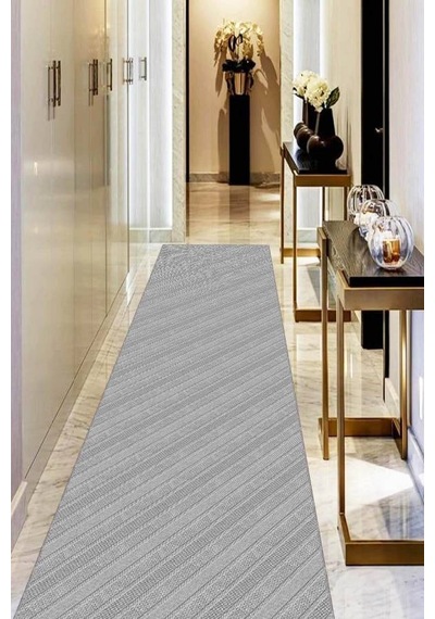 Gri Kaymaz Modern Kesme Rulo Özel Ölçülü Yolluk Ar1196n11