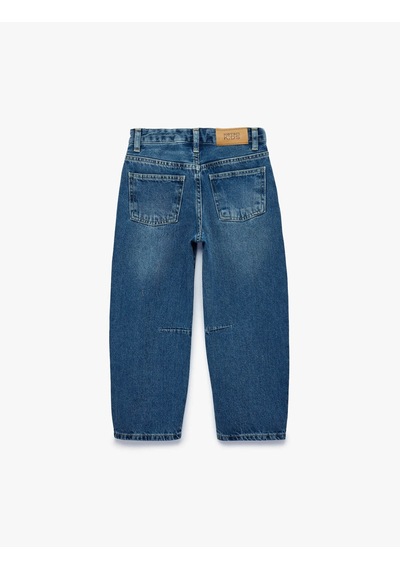 Koton Loose Fit İndigo Kız Çocuk Jean Pantolon 7wkg40025ad