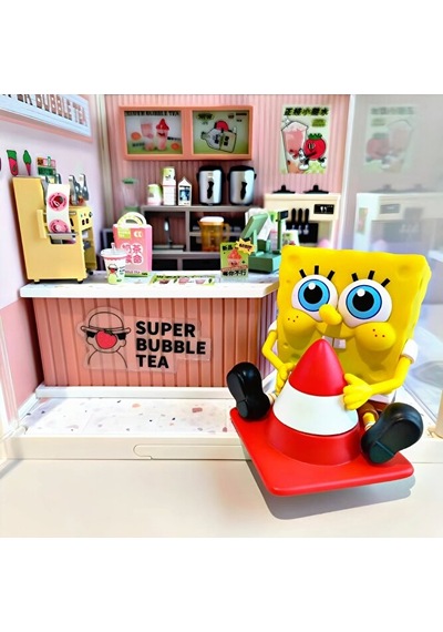 Sünger Bob Patrick Trafik Konisi Temalı Mini Figür Seti Koleksiyonluk Dekor