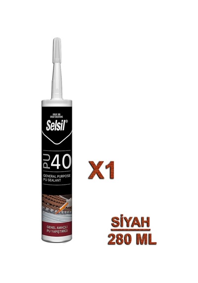 Selsil Pu 40 Mastik Siyah 280 Ml 1 Adet