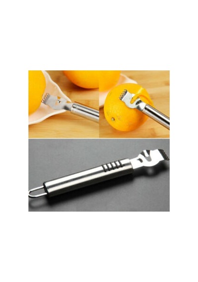 Paslanmaz Çelik Narenciye Soyucu Kabuk Çizme Ve Soyma Aparatı 16 Cm Gri - 864194622 Gri