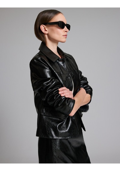 Pierre Cardin Siyah Deri Ceket 50329376-vr046