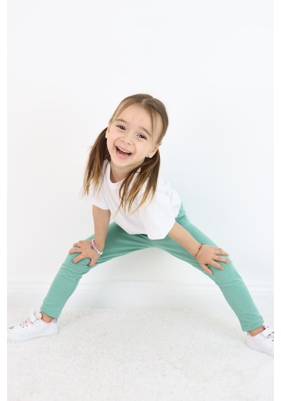 Miababy Basic Kız Çocuk Tayt %100 Pamuk 6 Ay 5 Yaş Yeşil