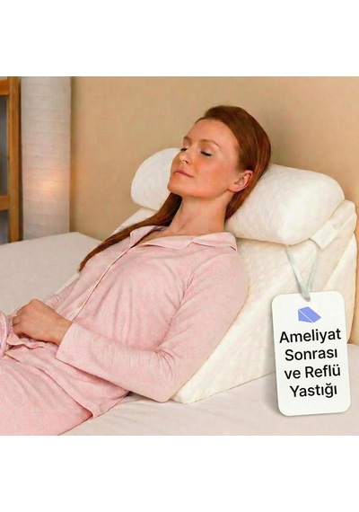 Viscoelastik Reflü Yastığı - Ameliyat Sonrası Uyku Ve Dinlenme - Cerrahi Sonrası İçin 7s'i 1 Arada Üçgen Yastı Çok Renkli