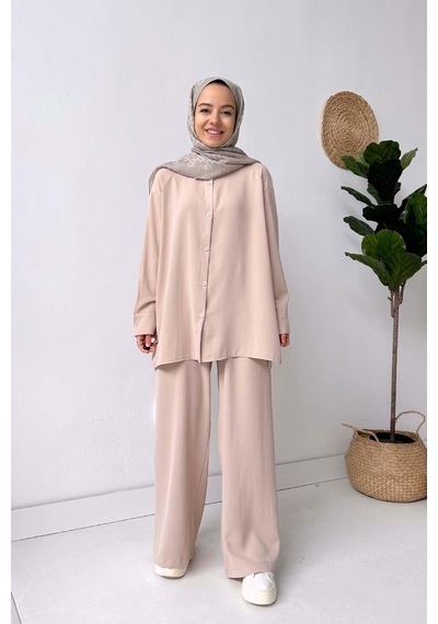 Kahijab Pearly Takım - Bej