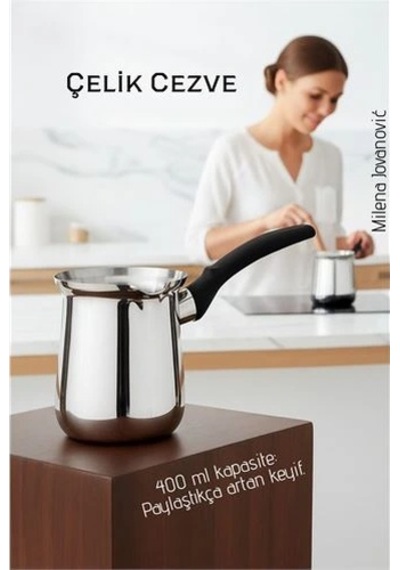 Çelik Cezve 400 Ml - Süt Ve Kahve Cezvesi 722588