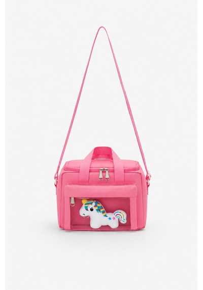 Quovo Kawaii Kore Tarzı Aksesuar Hediyeli Termal Beslenme Çantası Özel Tasarım Kız,erkek Pembe