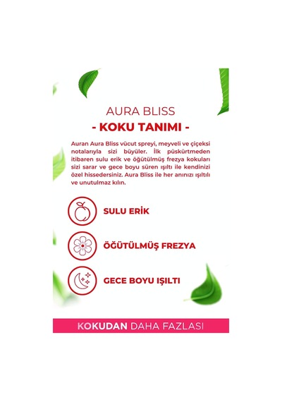 Aura Bliss Parfümlü Kadın Vücut Spreyi Vücut Misti Body Mist Spray 150ml