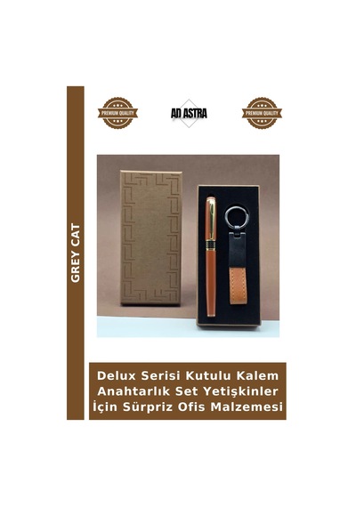 Delux Serisi Kutulu Kalem Anahtarlık Set Yetişkinler İçin Sürpriz Ofis Malzemesi