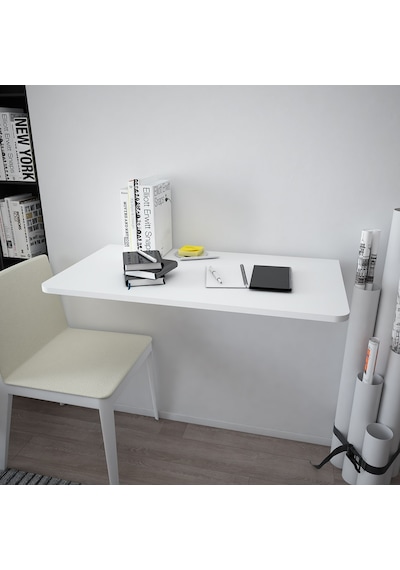 Asra Trend DMM-01 %100 MDF 90x50 cm Duvara Monte Katlanır Masa Mutfak Çalışma Masası Beyaz