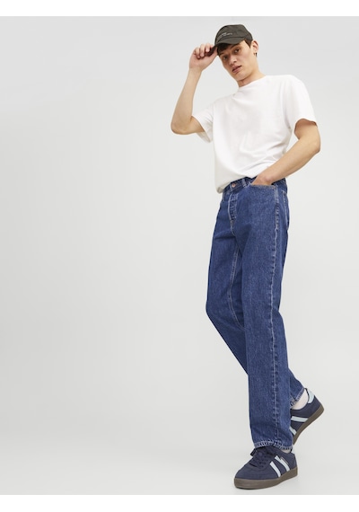 Jack & Jones Erkek Relaxed Fit Yüksek Bel Jean - Chris - 12258101 Blue Denim