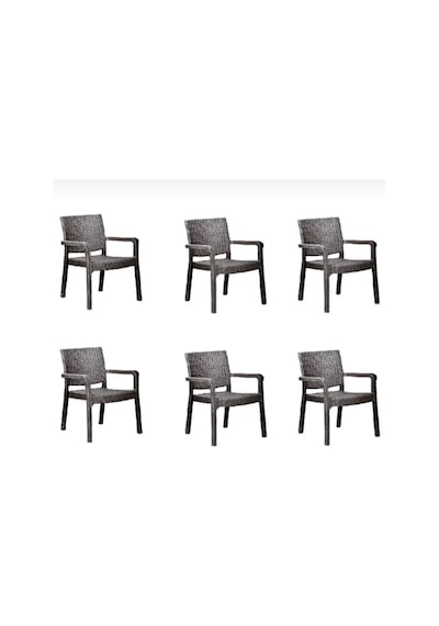 Sermer Pazarlama 6 Lı Set Troya Rattan Koltuk Kahverengi
