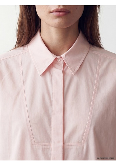 Lcw Modest Pembe Poplin Kadın Gömlek Tunik