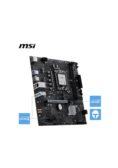 Msı Mb Pro H810m-e Soket 1851 Ddr5 6400 Mhz Oc 1xm.2 Usb 5gbps Hdmı Dp 2.5g Lan Matx