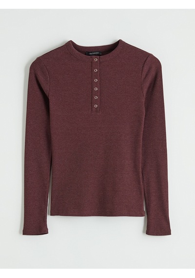 Lcwaıkıkı Classic Bordo Bisiklet Yaka Fitilli Kadın Body