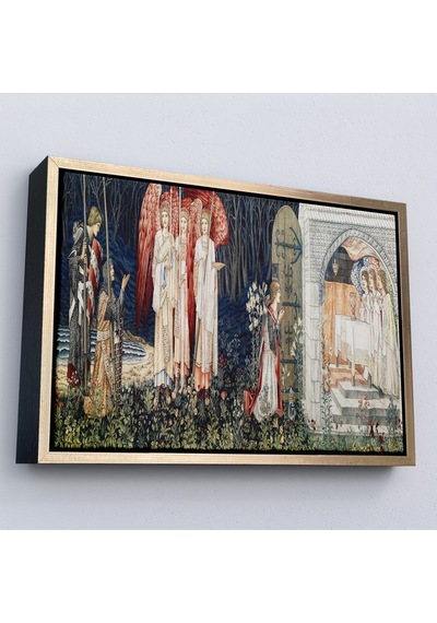 Ahşap Çerçeveli William Morris Kutsal Kase Tablosu-7033