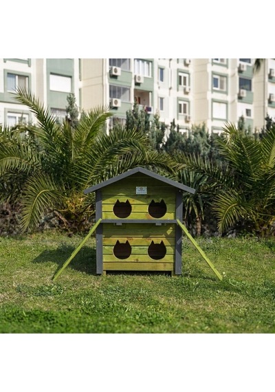 4 Yuvalı Kedi Evi Pati Emlak