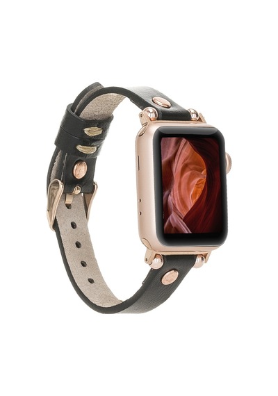 Bouletta Apple Watch Uyumlu Deri Kordon 38-40-41mm Rt Rst1 Siyah