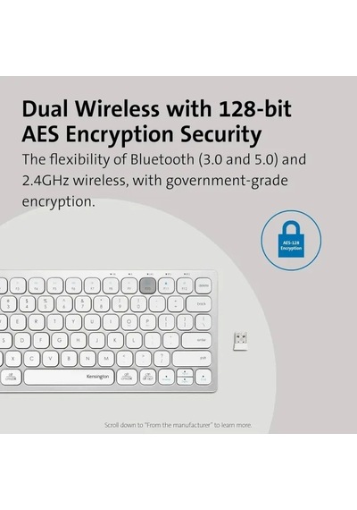 Kensington Çok Cihazlı Çift Kablosuz Kompakt Klavye K75502us Silver Compact Wireless