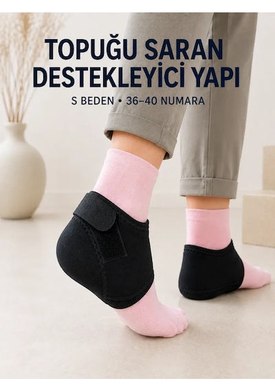 Topuk Destek Çorabı S Beden 36-40 Ayarlanabilir Cırtlı Günlük Kullanım Standart