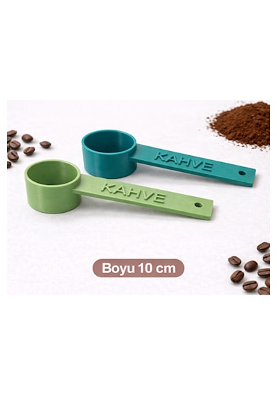 Kahve Yazılı Kahve Ölçü Kaşığı 2 Adet Espresso & Filtre Kahve Set-renk Seçenekli Mavi