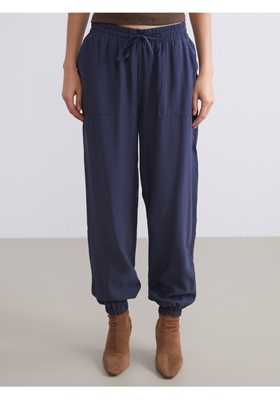 Lcw Vision Lacivert Beli Lastikli Kadın Jogger Pantolon