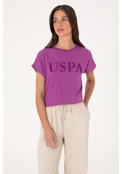 U.S. Polo Assn. Kadın Menekşe Bisiklet Yaka Tişört 50300777-VR037