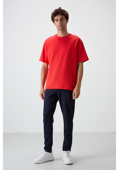 Tommy Life Fiesta - Lacivert Pamuklu Kalın Yumuşak Dokulu Oversize Fit Basic Erkek Eşofman Takım - 85251 Kırmızı - Lacivert Tommy Life Fiesta - Lacivert Pamuklu Kalın Yumuşak Dokulu Oversize Fit Basic Erkek Eşofman Takım - 85251 Kırmızı - Lacivert
