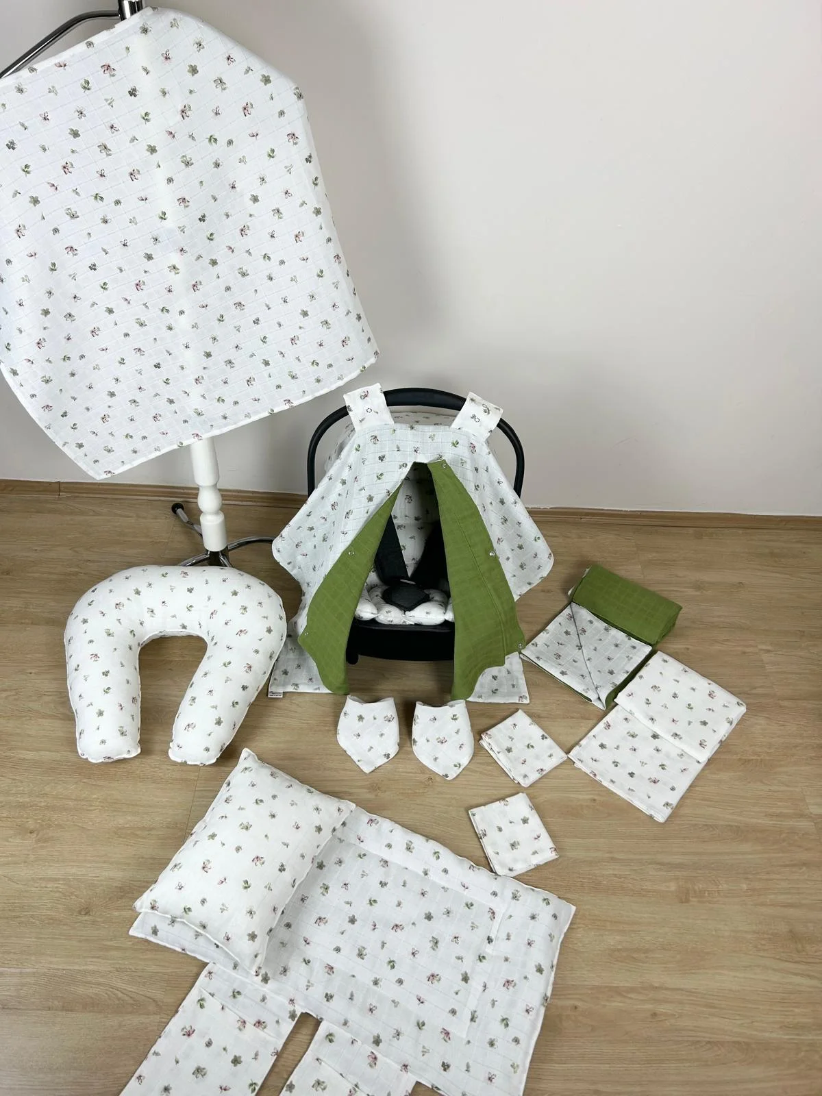 %100 Pamuk 12 Parça Çift Taraflı Muslin Set Çıtır Çiçek