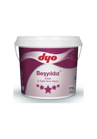 Dyo Beşyıldız Plastik İç Cephe Boyası Beyaz 20 KG