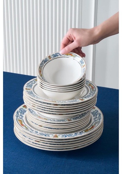 Forever Bone Vase 24 Parça 6 Kişilik Yemek Takımı Çok Renkli