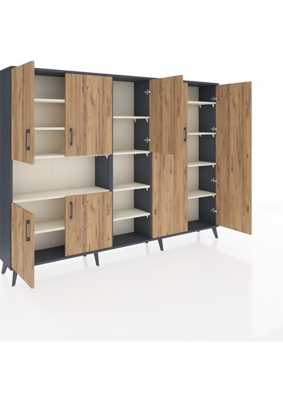 Arges Dolap 13 Raflı 7 Kapaklı 220x30x163 Antrasit-çam/aytaşı Antrasit-çam/aytaşı Arges Dolap 13 Raflı 7 Kapaklı 220x30x163 Antrasit-çam/aytaşı Antrasit-çam/aytaşı