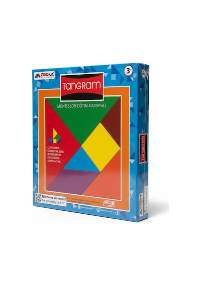 Tangram Montessori Eğitim Oyunu - Ahşap Zeka Ve Şekil Geliştirme Seti 7 Parça