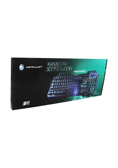 V1 Rgb Işıklı Metal Yüzey Türkçe Q Kablolu Gaming Klavye